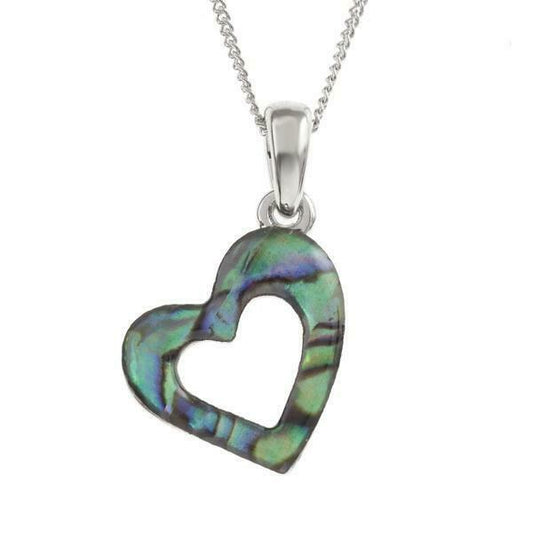 Paua Shell Open Heart Necklace