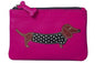 Pink Leather Zip Top Dachshund Coin Purse