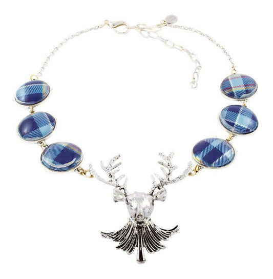 STAND Tartan Stag Head Necklace
