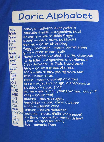 Doric Alphabet Blue T-shirt