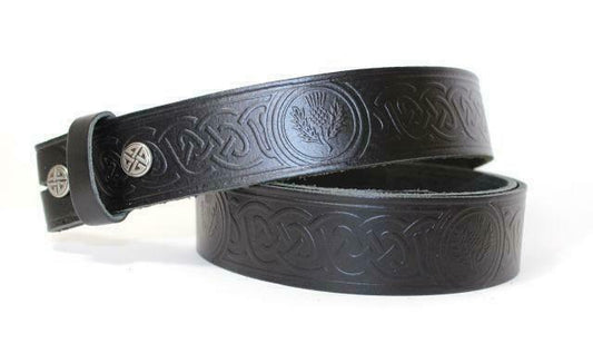 Leather Thistle Snap Belt