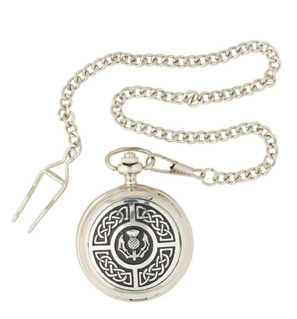 Celtic Knot & Thistle Quartz Pocket Watch