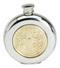 Slimline Brass Celtic Cross Hip Flask