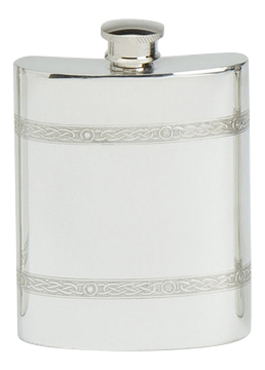 Slimline Square Celtic Rope Hip Flask