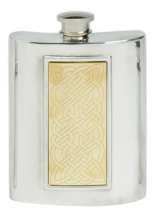 Polished Celtic Rope Hip Flask