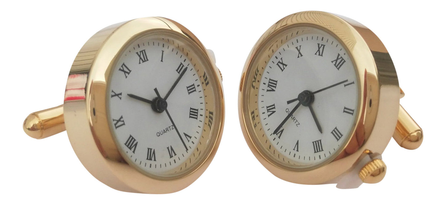 Gold Working Watch Cufflinks