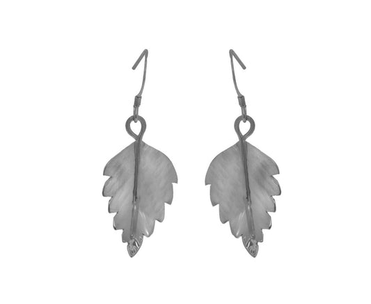Silver Birch Leaf Earrings
