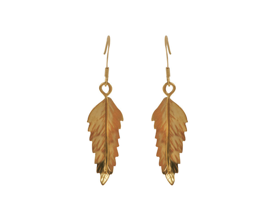 Vermeil Rowan Leaf Earrings