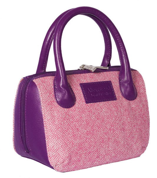 Purple & Pink Leather Grab Handbag