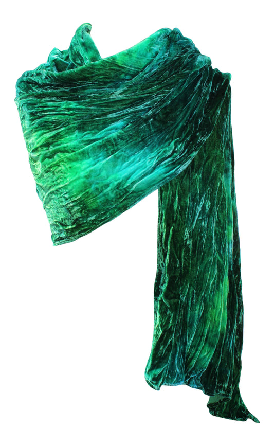 Green Silk Velvet Wrap