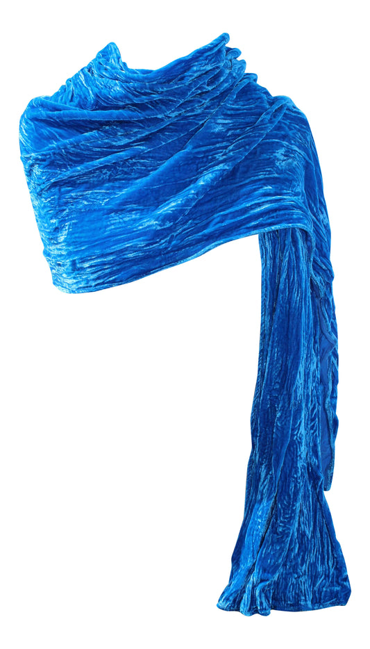 Sky Blue Silk Velvet Wrap