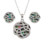 Paua Shell Knot Necklace & Stud Set