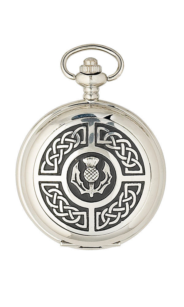 Celtic Knot & Thistle Quartz Pocket Watch