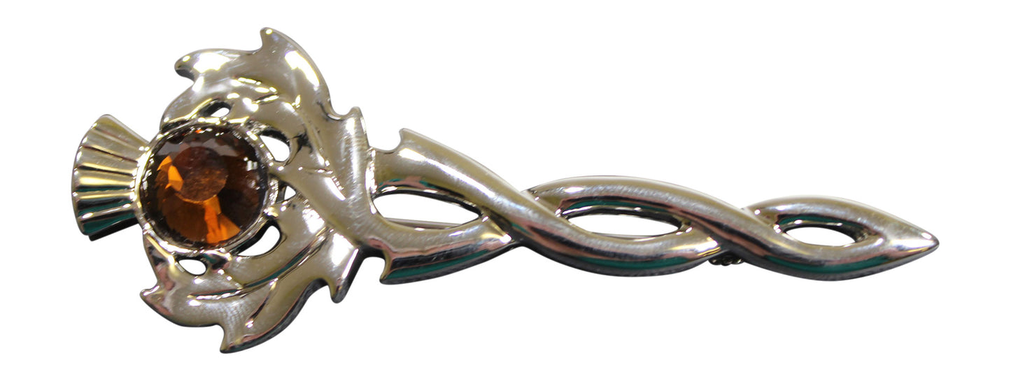 Thistle Kilt Pin - Various Stones