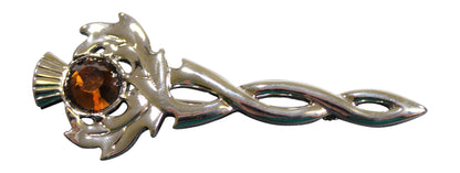 Thistle Kilt Pin - Various Stones