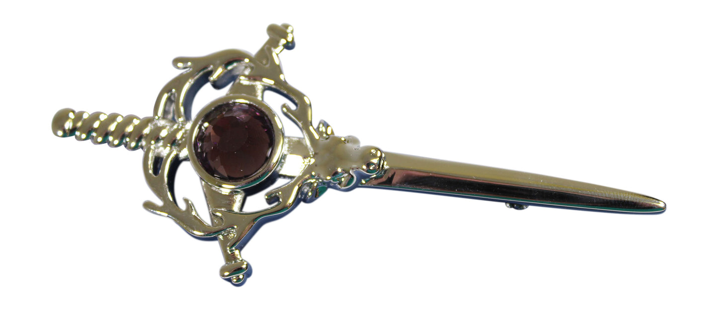 Stag Kilt Pin - Various Stones Available