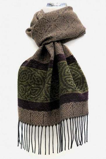 Celtic Border Jacquard Wool Scarf