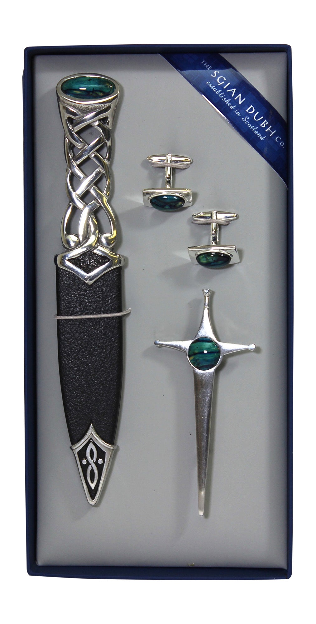 Heathergem Sgian Dubh, Cufflinks and Kilt Pin Gift Set