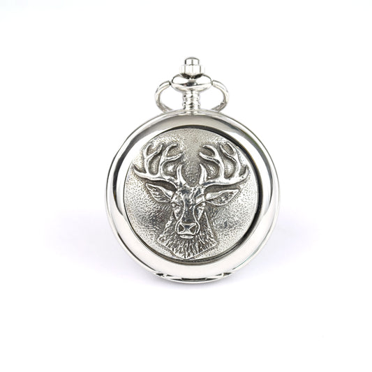 Mechanical Stag Pocket Watch