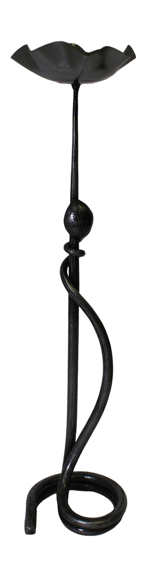Iron Double Round With Leaf Candle Holder