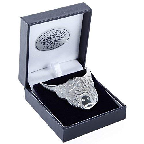 Chrome Highland Cow Brooch