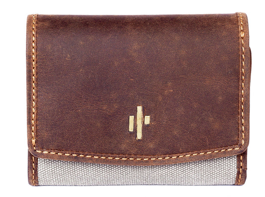 Small Grey Canvas Flap Over Purse