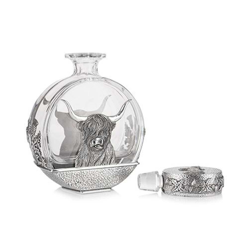 Highland Cow Glass Round Decanter