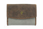 Grey Canvas Flap Over & Tab Purse