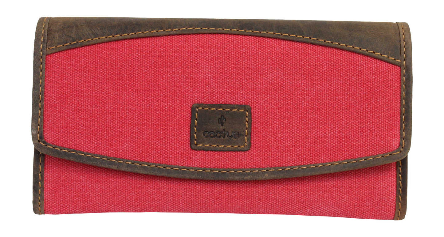 Red Canvas Flap Over Purse