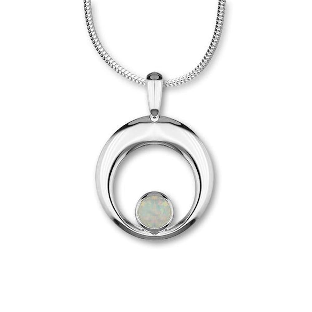 White Opal Sterling Silver Necklace