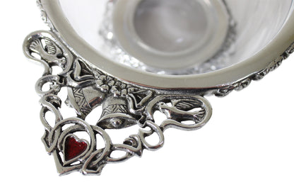 Glass Wedding Bells & Heart Quaich