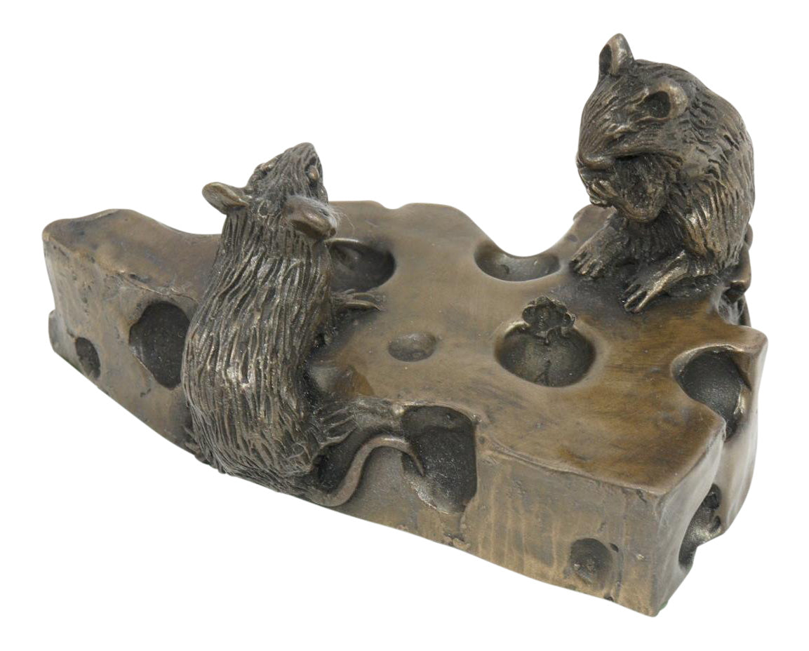 Bronze Two Mice On Cheese