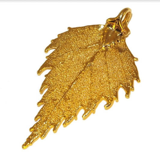 Gold Plated Birch Leaf Necklace