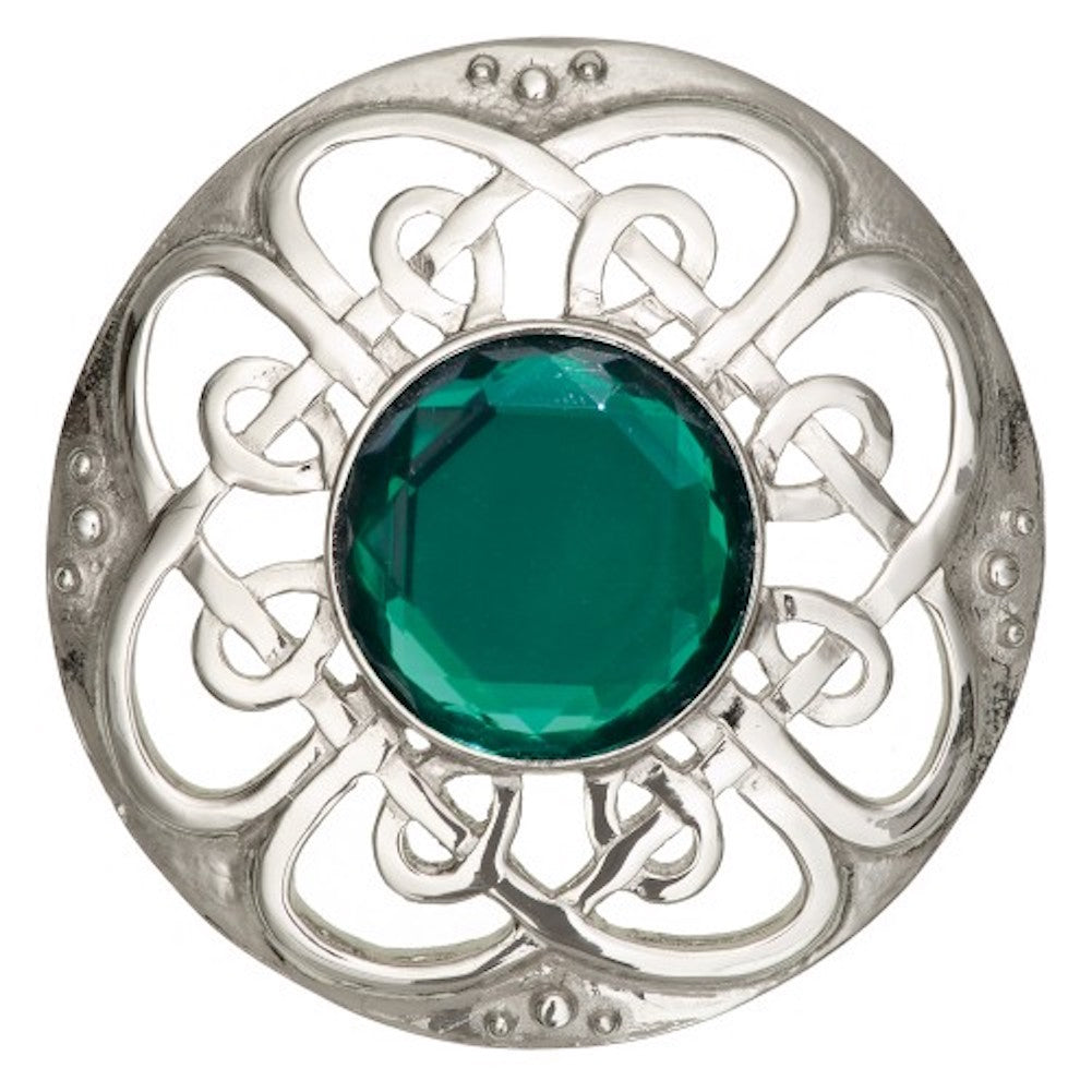 Culloden Plaid Brooch with Stone