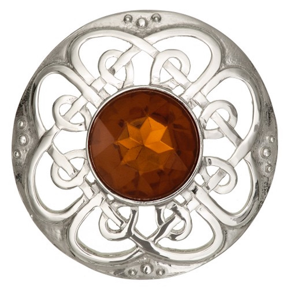 Culloden Plaid Brooch with Stone