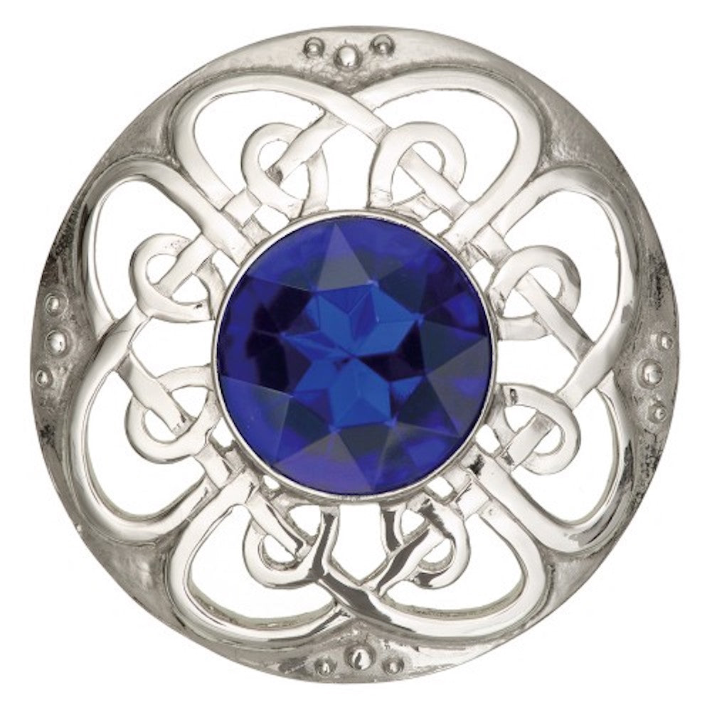 Culloden Plaid Brooch with Stone