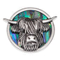 Paua Shell Highland Cow Brooch