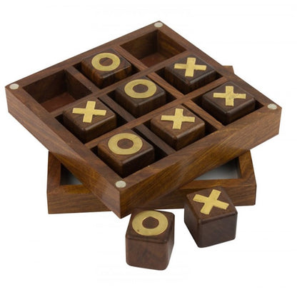 Wooden Noughts & Crosses Game Set