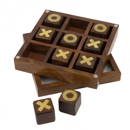 Wooden Noughts & Crosses Game Set