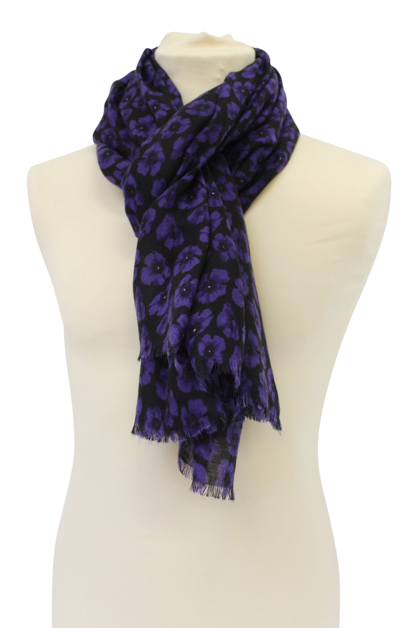 Black & Purple Poppy Scarf