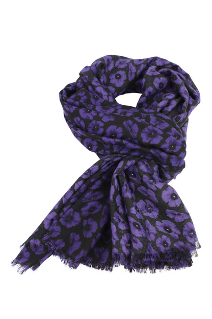 Black & Purple Poppy Scarf