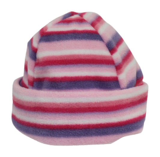 Cosy Pink & Purple Stripe Child's Fleece Hat