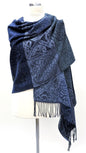 Celtic Knot Navy Blue Jacquard Shawl