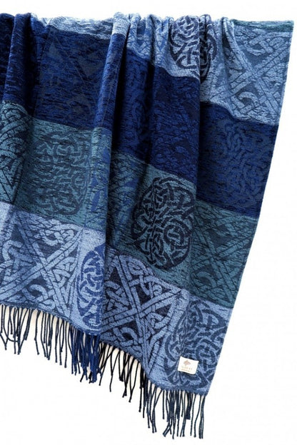 Celtic Knot Navy Blue Jacquard Shawl