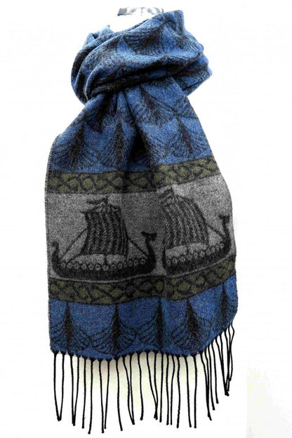 Blue Grey Green Viking Scarf