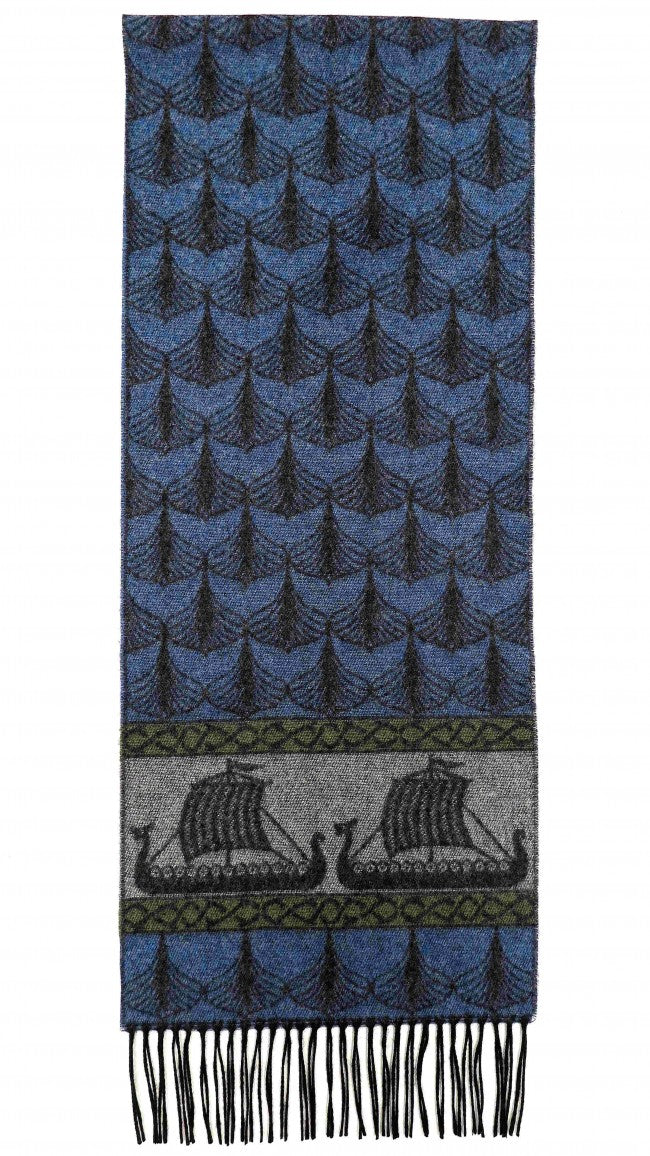 Blue Grey Green Viking Scarf