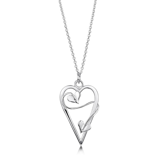Love Heart Sterling Silver Long Necklace