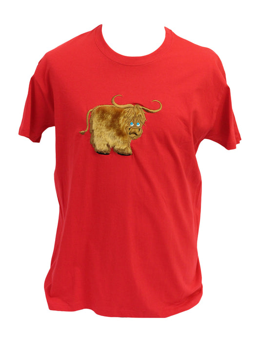 Adults Red Highland Cow T-Shirt