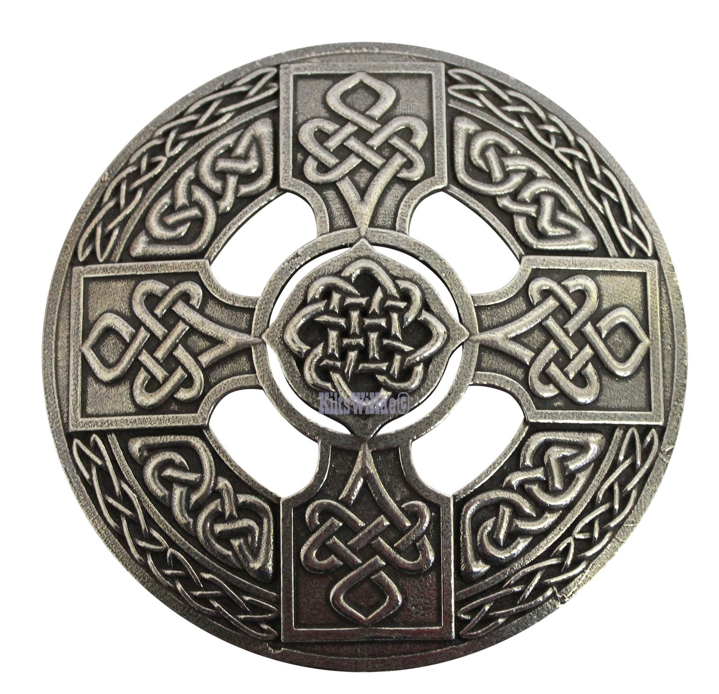 Celtic Cross Plaid Brooch