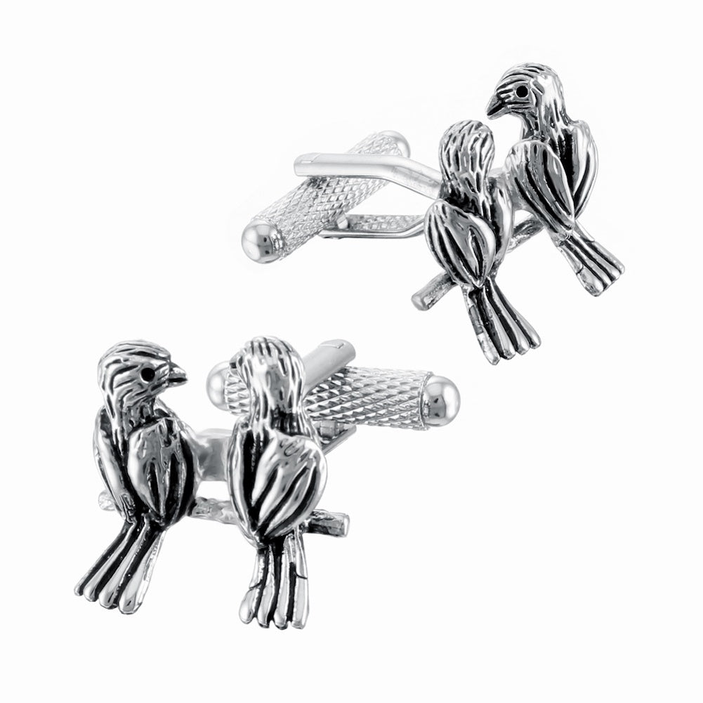 Silver Love Birds Cufflinks